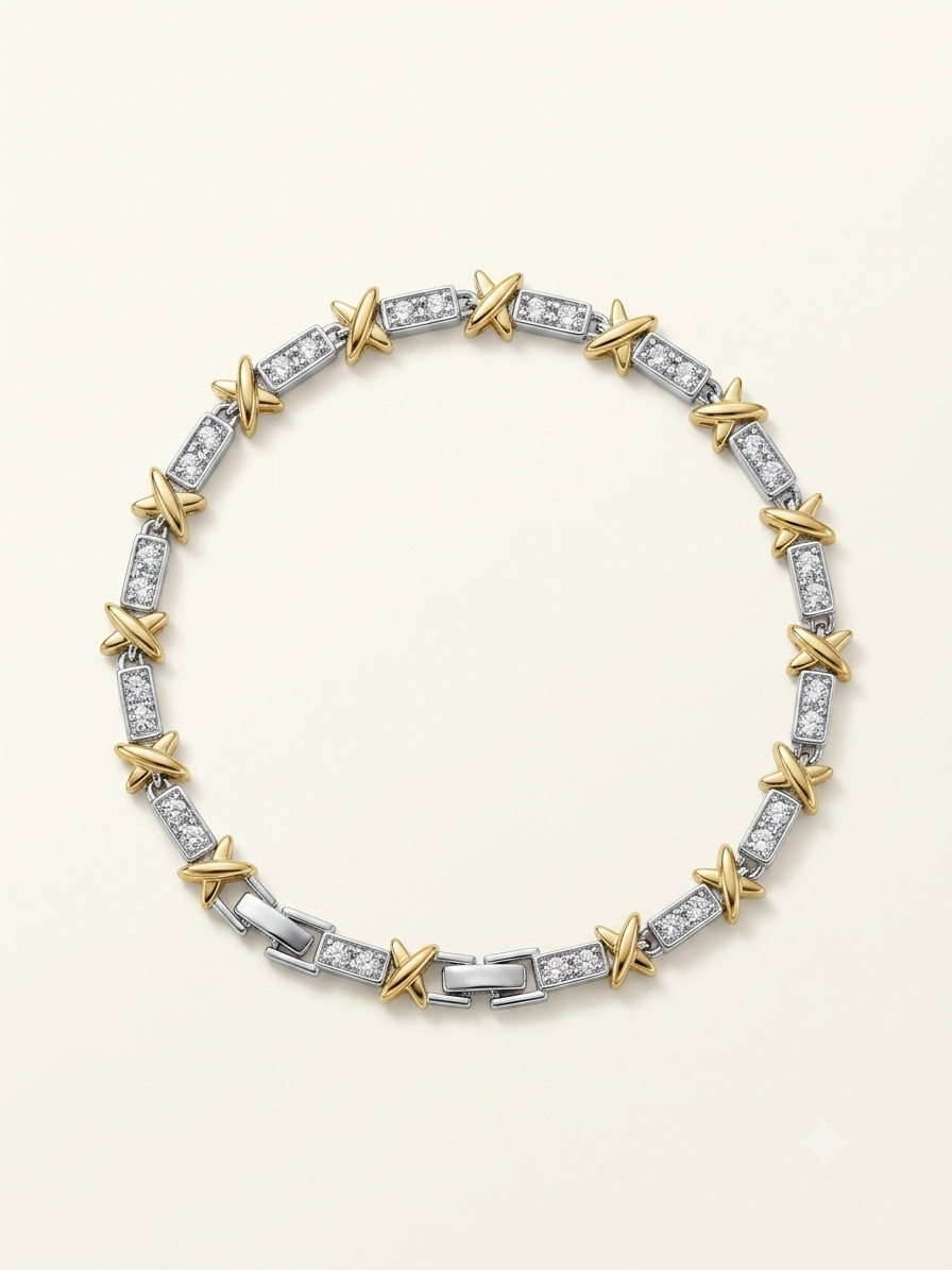 Mixed Celeste X Tennis Bracelet