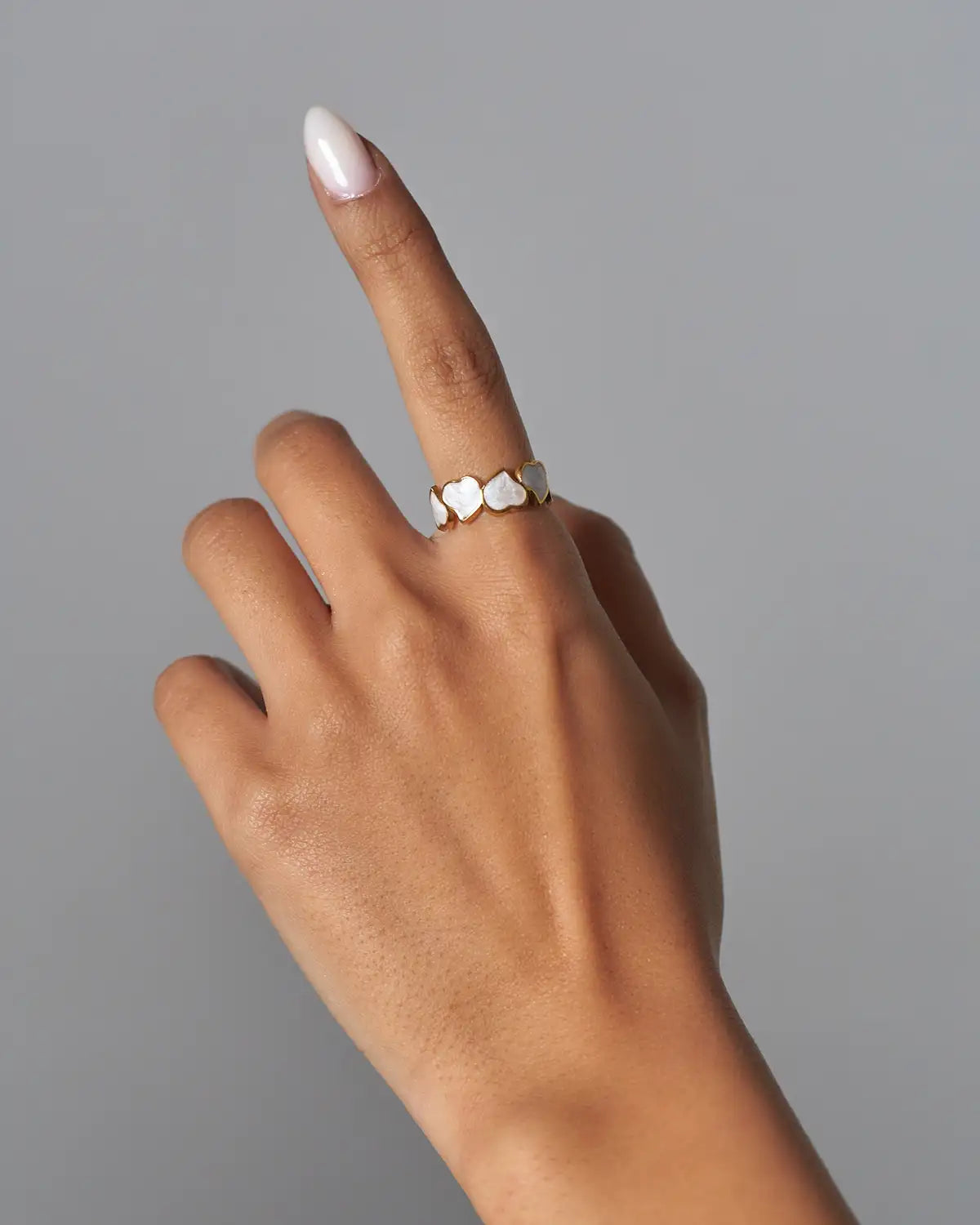 White Hearts Ring