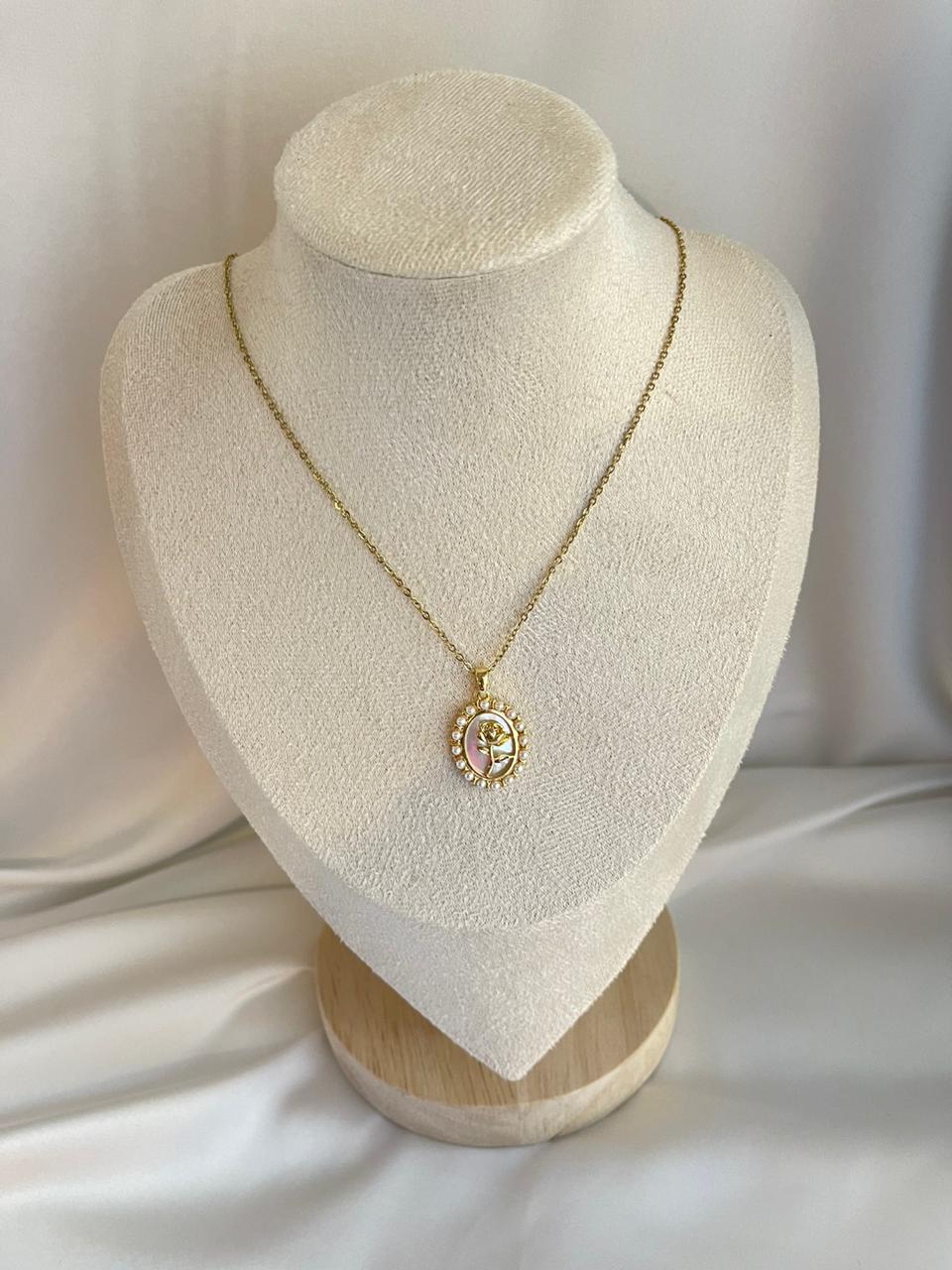Pearl Rose Necklace