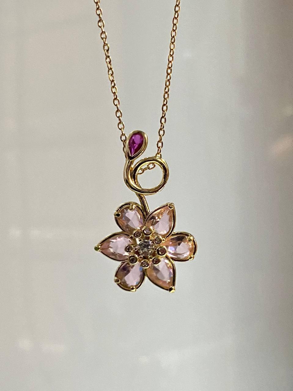 Pink Orchid Necklace