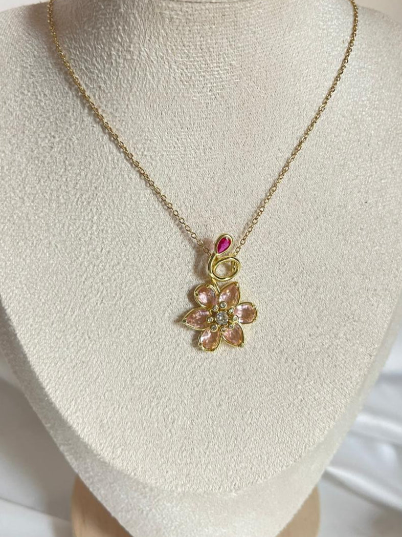 Pink Orchid Necklace